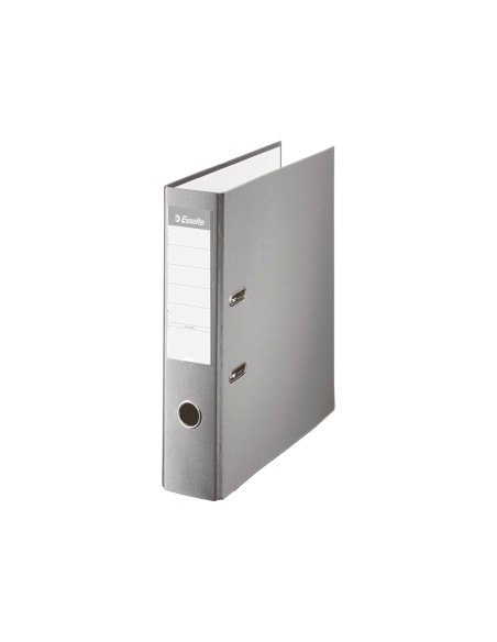 Archivador de palanca esselte carton forrado pvc folio lomo de 75 mm con rado gris