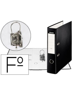 Archivador de palanca esselte carton forrado pvc folio lomo de 75 mm con rado negro