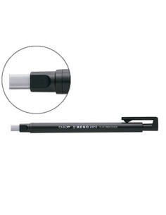 Portagomas tombow con clip punta goma blanca rectangular 25 x 5 mm color negro