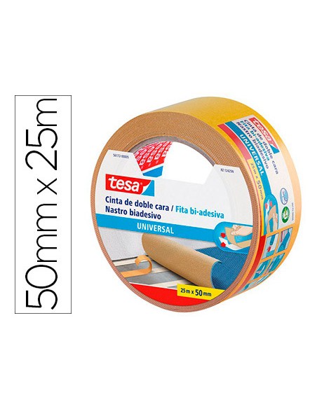 Cinta adhesiva tesa doble cara universal 25 mt x 50 mm
