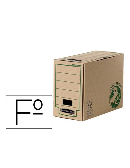 Caja archivo definitivo fellowes folio carton reciclado lomo 150 mm
