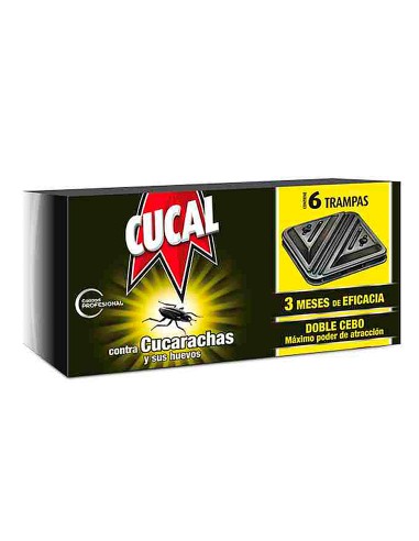 Trampa de cucarachas cucal contra cucarachas y huevos doble cebo 3 meses de eficacia pack de 6 trampas
