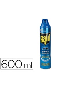 Insecticida raid spray moscas y mosquitos bote de 600 ml