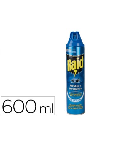 Insecticida raid spray moscas y mosquitos bote de 600 ml