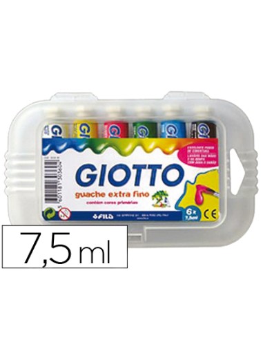 Tempera giotto 75 ml estuche 6 colores surtidos