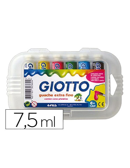Tempera giotto 75 ml estuche 6 colores surtidos