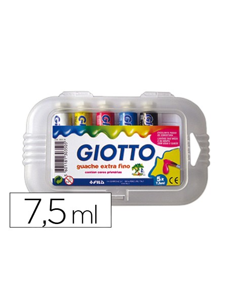 Tempera giotto 75 ml estuche 5 colores surtidos