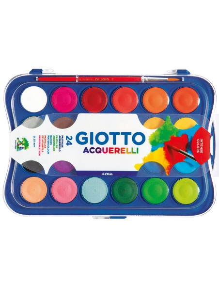 Acuarela giotto 24 colores con pincel estuche de plastico