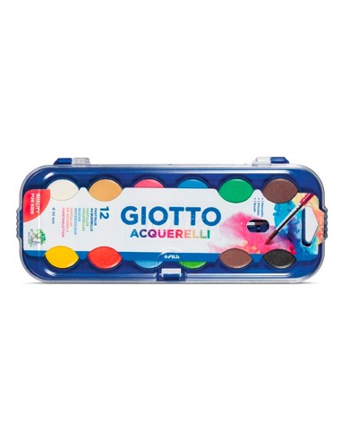 Acuarela giotto 12 colores con pincel estuche de plastico