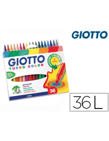 Rotulador giotto turbo color caja de 36 colores