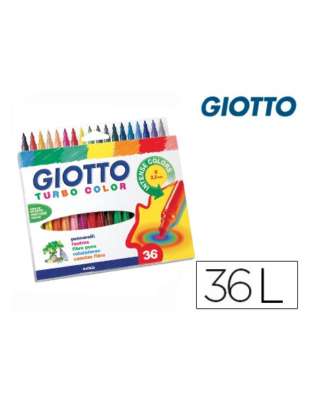Rotulador giotto turbo color caja de 36 colores