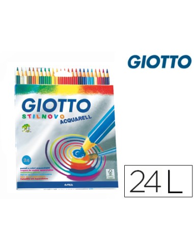 Lapices de colores giotto stilnovo acuarelables caja de 24 colores surtidos