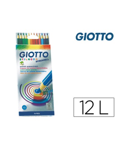 Lapices de colores giotto stilnovo acuarelables caja de 12 colores surtidos