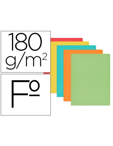 Subcarpeta cartulina gio folio colores pasteles surtidos 180 gr m2 paquete de 50 unidades