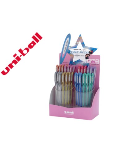 Boligrafo uni ball um 120 signo 07 mm tinta gel expositor de 48 colores metalizados