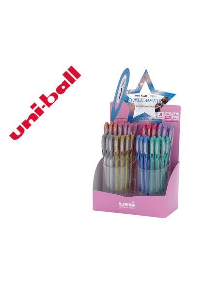 Boligrafo uni ball um 120 signo 07 mm tinta gel expositor de 48 colores metalizados