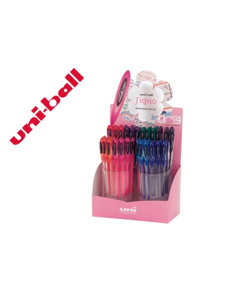 Boligrafo uni ball um 120 signo 07 mm tinta gel expositor de 48 colores basicos