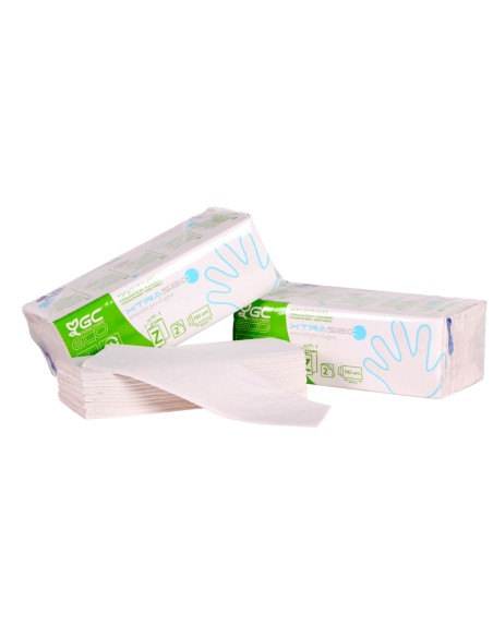 Toalla de papel mano engarzada ecologica xtrasec 20x23 cm 2 capas paquete con 196 unidades