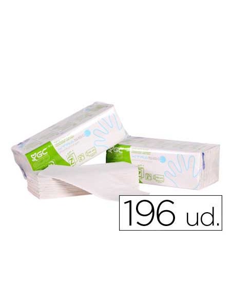 Toalla de papel mano engarzada ecologica xtrasec 20x23 cm 2 capas paquete con 196 unidades