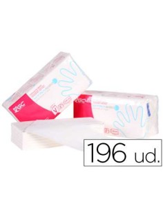 Toalla de papel mano engarzada ecologica 20x23 cm 2 capas paquete con 196 unidades