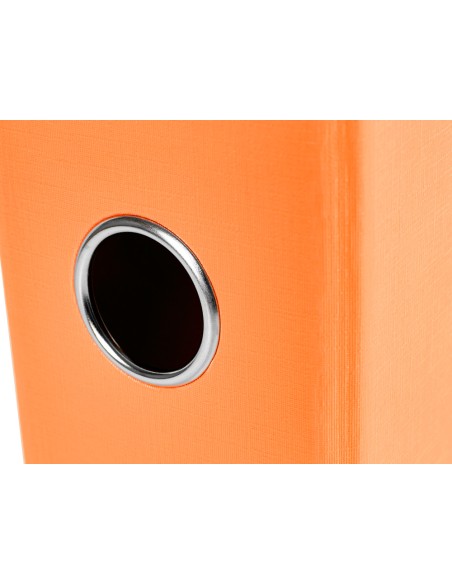 Archivador de palanca liderpapel folio documenta forrado pvc con rado lomo 75mm naranja con compresor