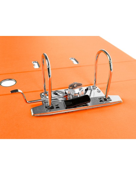 Archivador de palanca liderpapel folio documenta forrado pvc con rado lomo 75mm naranja con compresor