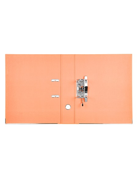 Archivador de palanca liderpapel folio documenta forrado pvc con rado lomo 75mm naranja con compresor