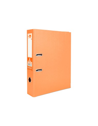 Archivador de palanca liderpapel folio documenta forrado pvc con rado lomo 75mm naranja con compresor