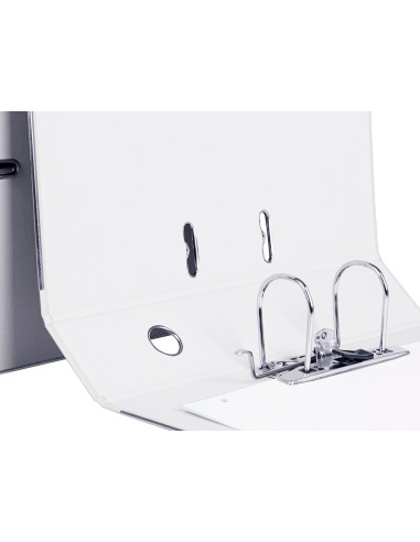 Archivador de palanca liderpapel folio documenta forrado pvc con rado lomo 75mm blanco con compresor