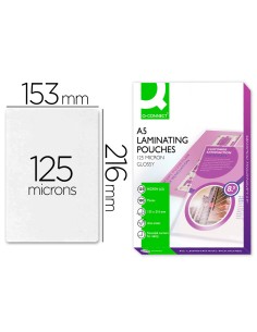 Bolsa de plastificar q connect 153 x 216 mm 125 mc din a5 a caja de 100 unidades