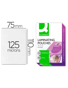 Bolsa de plastificar q connect 110 x 75 mm 125 mc carnet de identidad caja de 100 unidades