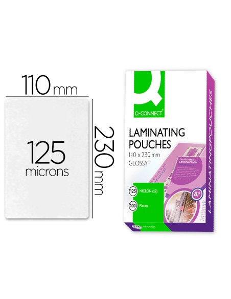 Bolsa de plastificar q connect 110 x 230 mm 125 mc carnet de conducir caja de 100 unidades Bolsa de plastificar q connect 110 x 230 mm 125 mc carnet de conducir caja de 100 unidades