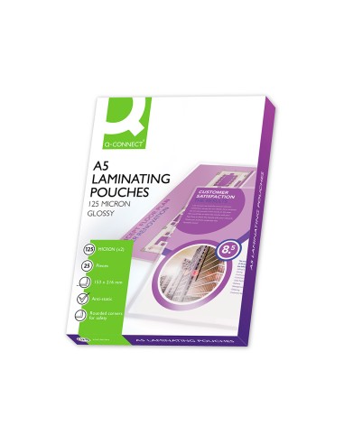 Bolsa de plastificar q connect 153 x 216 mm 125 mc din a5 autoadhesivas caja de 25 unidades