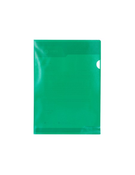 Carpeta dossier unero plastico q connect din a4 120 micras verde caja de 100 unidades