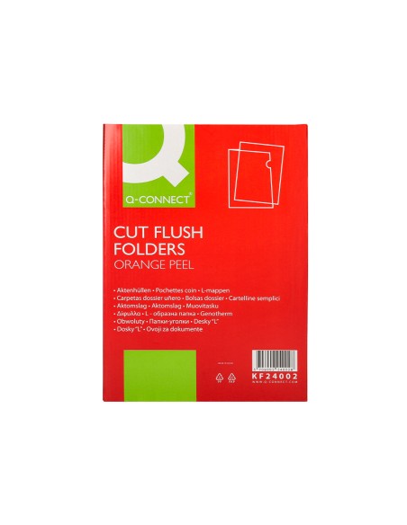 Carpeta dossier unero plastico q connect din a4 120 micras transparente caja de 100 unidades