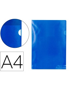 Carpeta dossier unero plastico q connect din a4 120 micras azul caja de 100 unidades