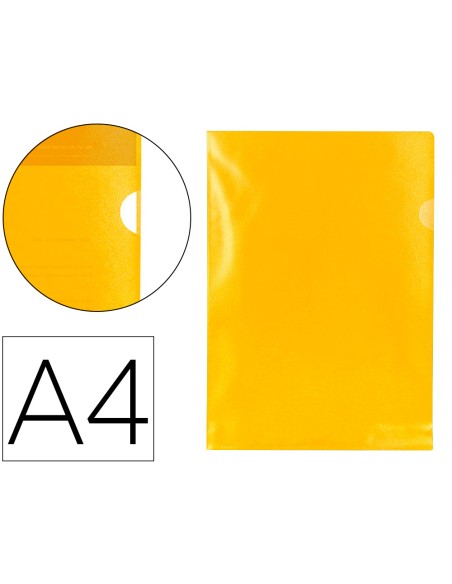 Carpeta dossier unero plastico q connect din a4 120 micras amarilla caja de 100 unidades