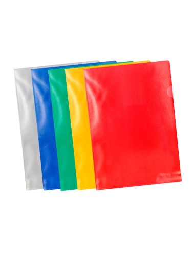 Carpeta dossier unero plastico q connect din a4 120 micras colores surtidos caja de 100 unidades