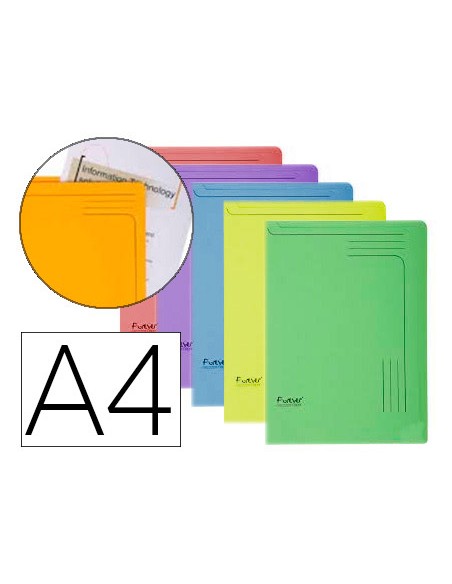 Carpeta dossier unero cartulina exacompta din a4 290 gr paquete de 5 unidades colores surtidos