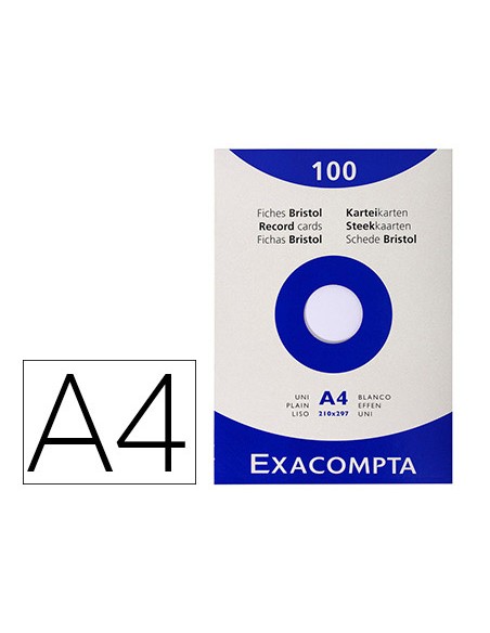Cartulina exacompta din a4 blanca 205 gr paquete de 100 unidades