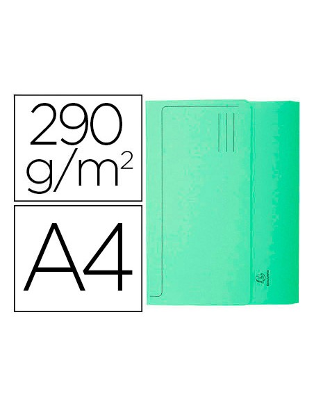 Subcarpeta cartulina con bolsa exacompta din a4 verde 290 gr