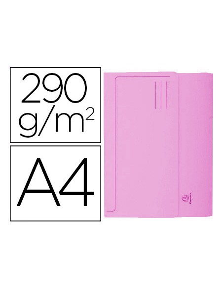 Subcarpeta cartulina con bolsa exacompta din a4 rosa 290 gr