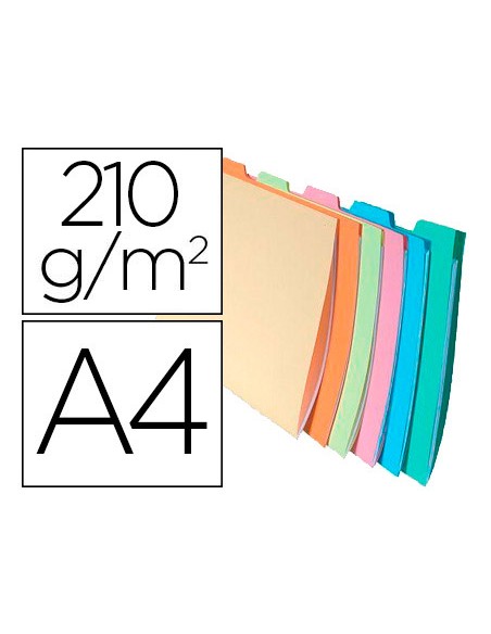 Subcarpeta cartulina exacompta din a4 apaisada pestana lateral 6 colores surtidos