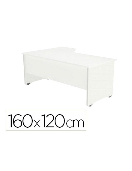 Mesa rocada serie work 160x120 cm derecha acabado aw04 blanco blanco Mesa rocada serie work 160x120 cm derecha acabado aw04 blanco blanco