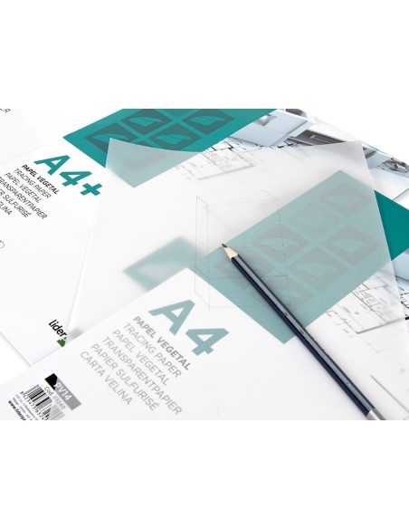 Papel dibujo liderpapel a4 320x240mm 70g m2 vegetal sobre de 12 hojas