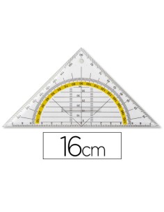 Escuadra liderpapel geometria 16 cm plastico cristal con pestana de sujeccion