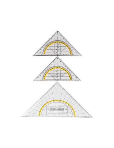 Escuadra liderpapel geometria 16 cm plastico cristal