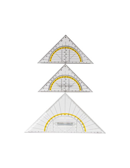 Escuadra liderpapel geometria 16 cm plastico cristal
