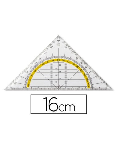 Escuadra liderpapel geometria 16 cm plastico cristal