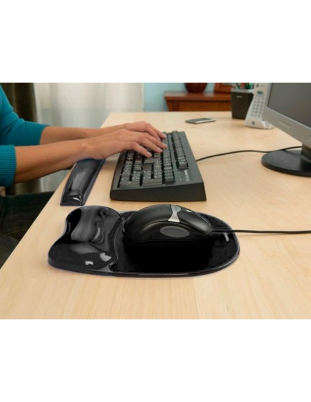 Alfombrilla para raton fellowes negra con reposamuneca de gel